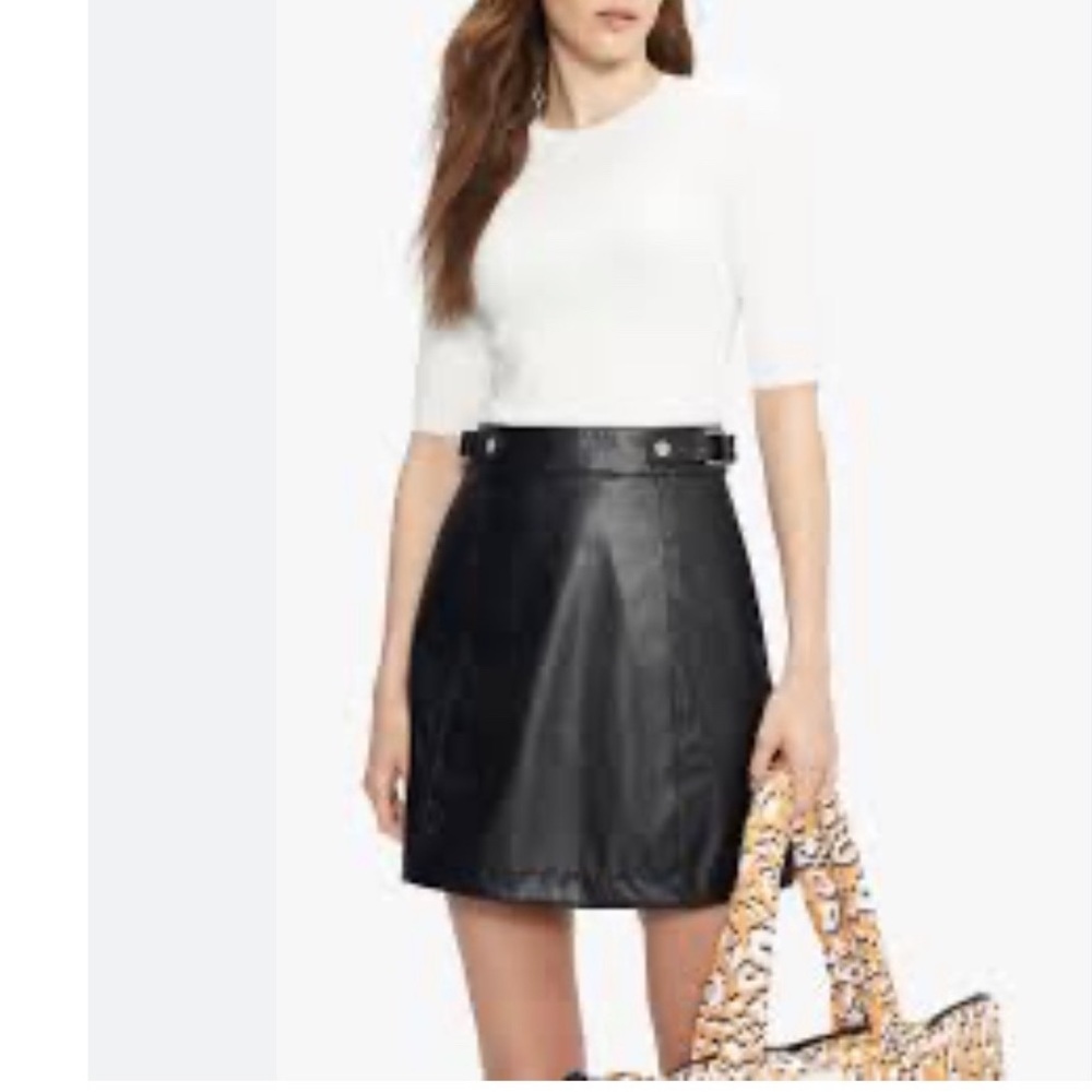 NWT TED BAKER KOCO FAUX LEATHER MINI UTILITY DRESS SZ US 8/10 OR TED SZ 3